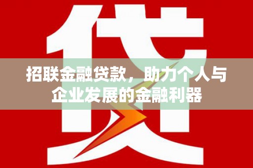 惠阳招联金融贷款，助力个人与企业发展的金融利器