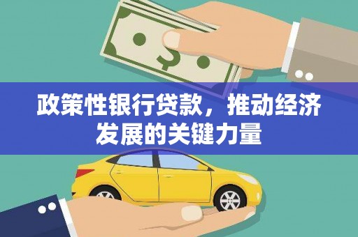 明水政策性银行贷款，推动经济发展的关键力量