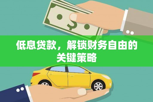 舟曲低息贷款，解锁财务自由的关键策略