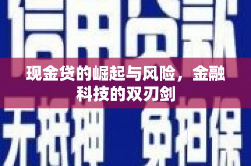 双流现金贷的崛起与风险，金融科技的双刃剑