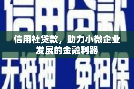 大竹信用社贷款，助力小微企业发展的金融利器